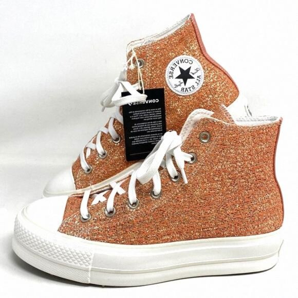 Converse CTAS Lift Platform High Top Gold Women 570984C Sneakers Size Canvas - Picture 1 of 10